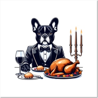 French Bulldog Thanksgiving Posters and Art